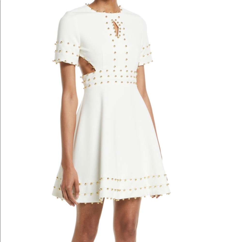 Avantlook White Dress - Size M - Gold detail